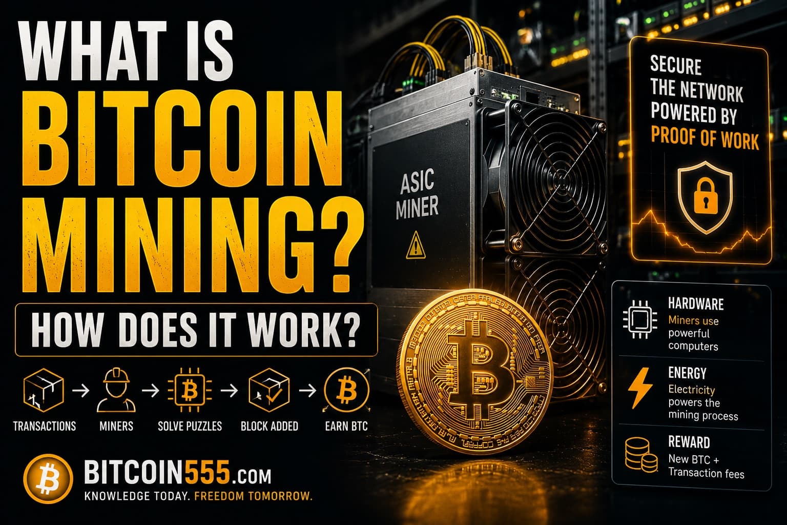 What is Bitcoin Mining and How Does It Work? Complete Guide - Blockchain, Crypto Learning Center news on bitcoin555.com
