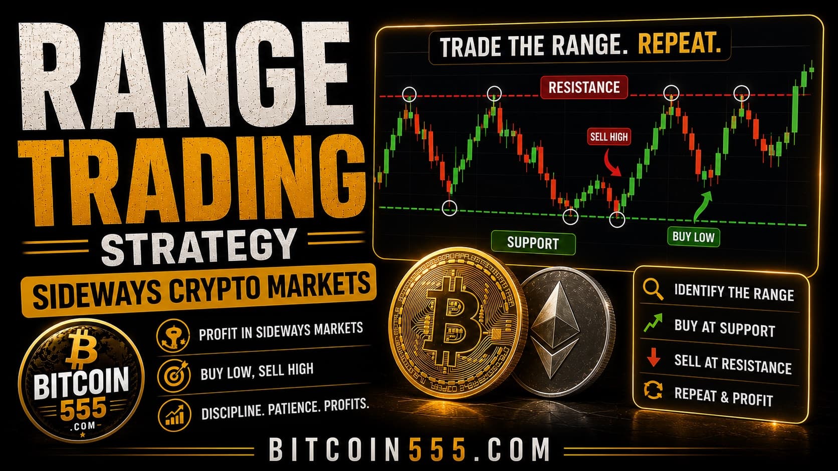 Range Trading Strategy: How to Profit in Sideways Crypto Markets - Trading, Strategies news on bitcoin555.com