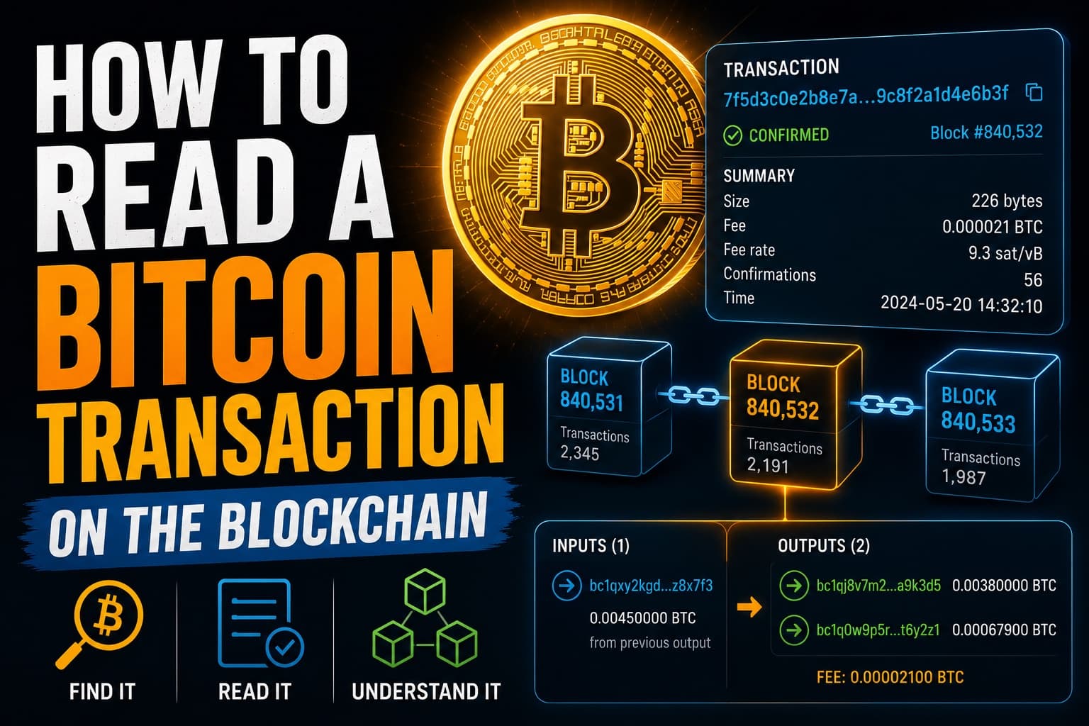 How to Read a Bitcoin Transaction on the Blockchain | Complete Guide - Blockchain, Crypto Learning Center news on bitcoin555.com