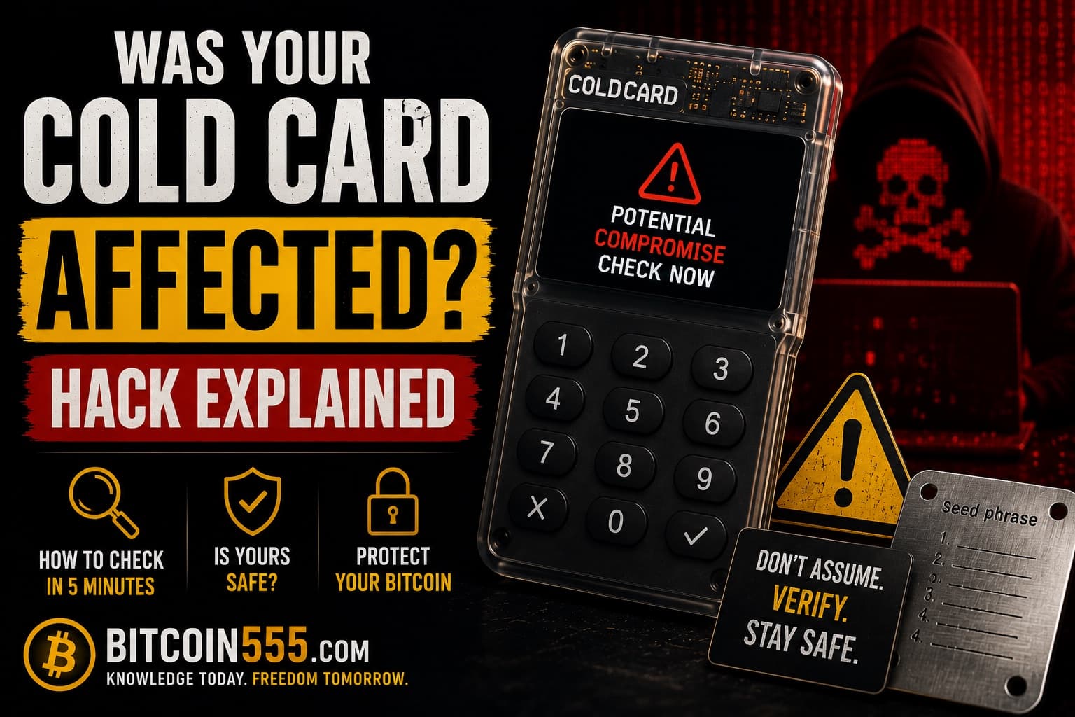 Was Your Coldcard Affected by the Hack? How to Check and What to Do - Crypto Learning Center, Security news on bitcoin555.com